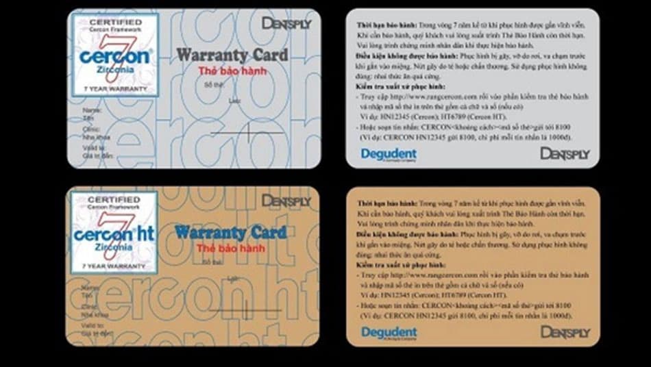 Genuine dental crowns come with an official warranty card from the supplier