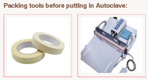 Packing tools before putting in Autoclave